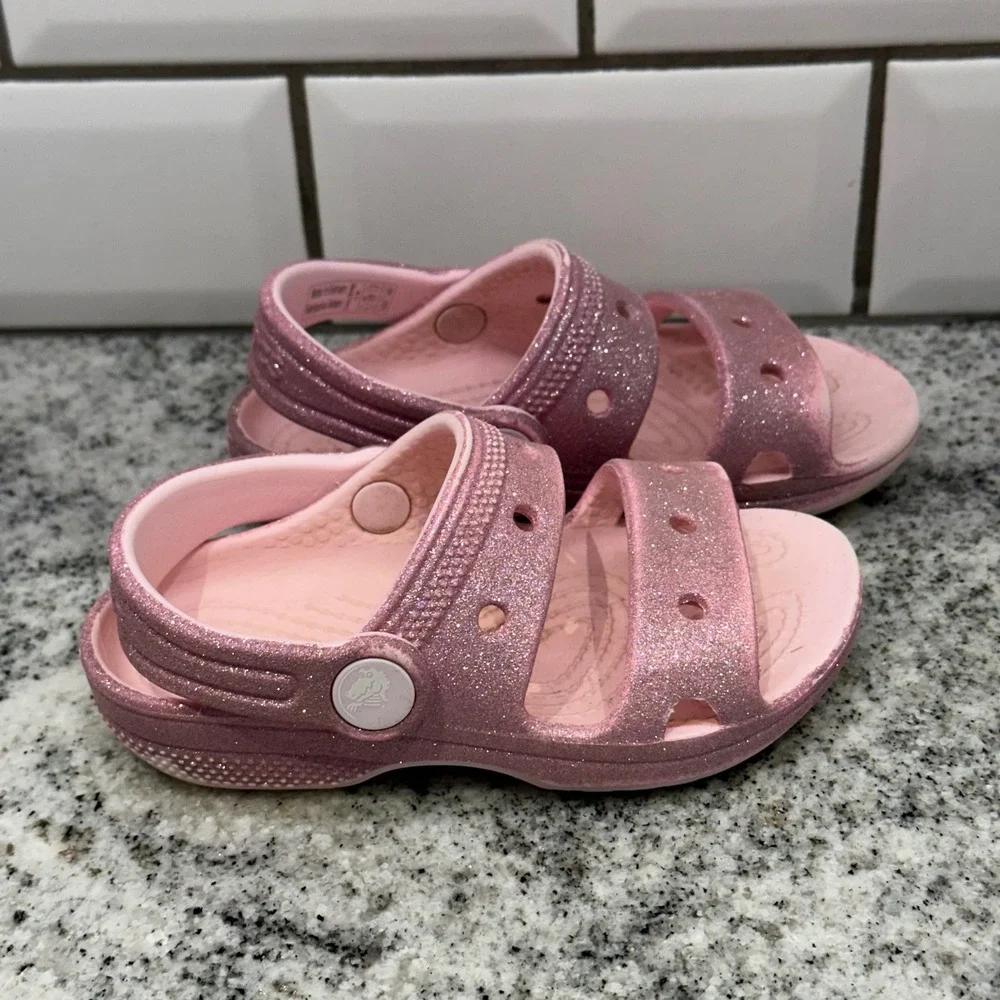 CROCS pink glitter